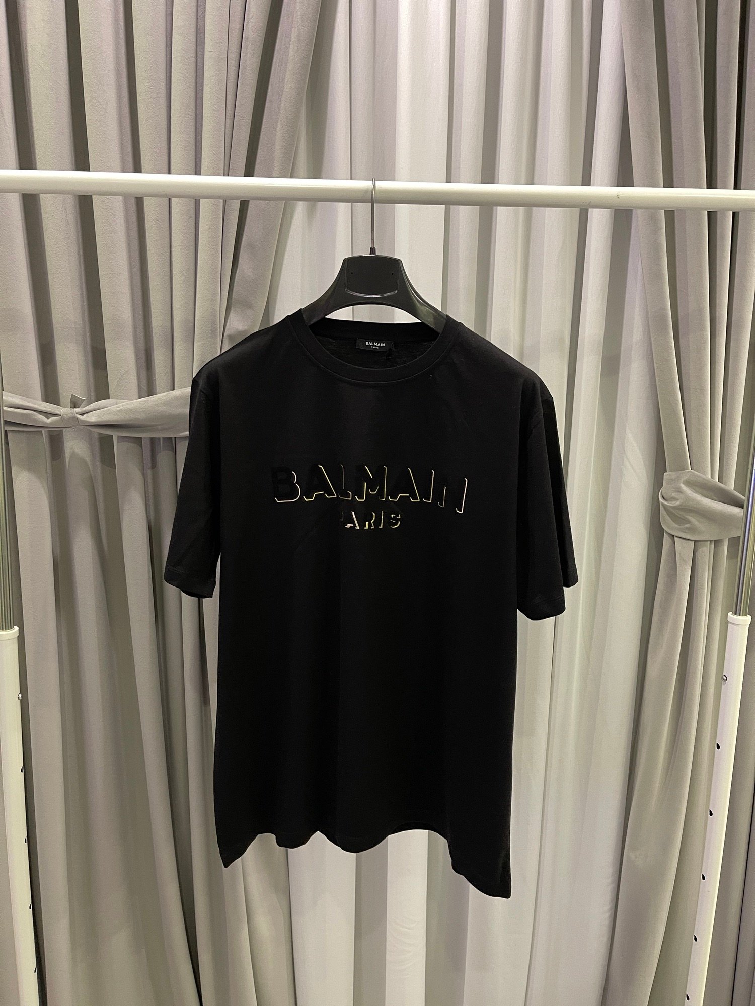 T-shirt Balmain floccato metallizzato